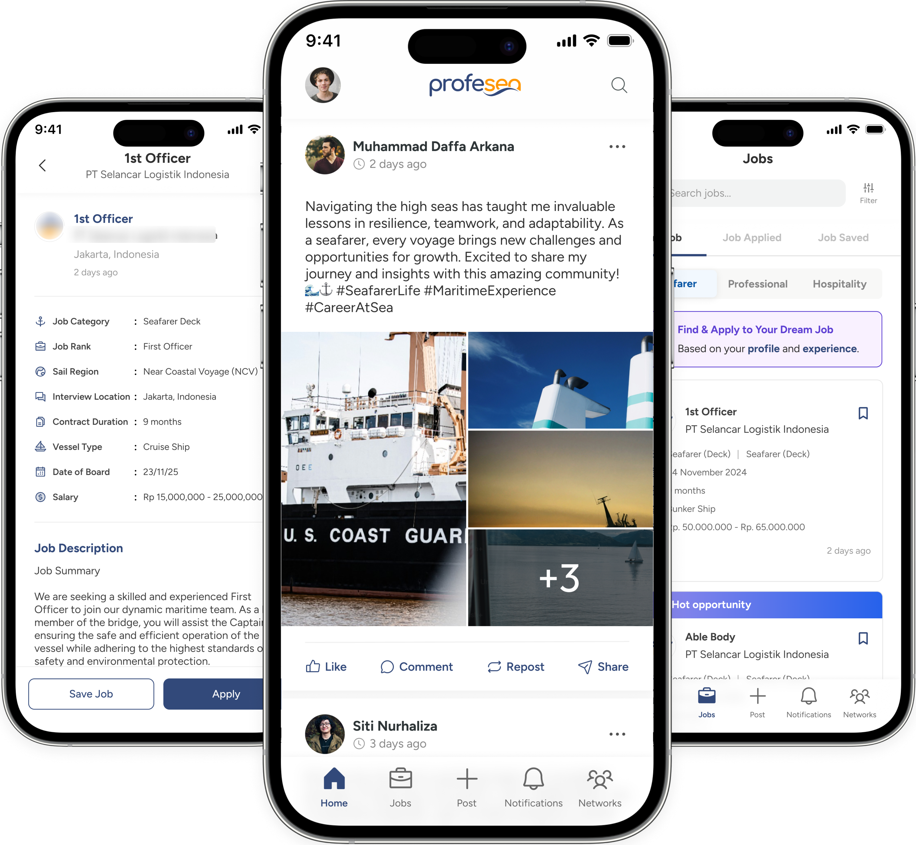 Profesea mobile mockups
